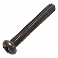 Machine Screw: M3x0.50 Thread Size, 20 mm Lg, Grade 2, Titanium, Plain, Pan, Phillips, Machine Screw (MPN 0107587)