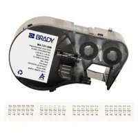 Wraparound Label: 1/2 in x 1 in, Vinyl, Black on White, For 0.16 in to 0.2 in Wire Dia (MPN M4-131-498)