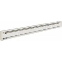 This commercial-grade oil-filled electric baseboard heater from Dayton provides dual wattage output of 1125W or 1500W at 208/240V AC. It features a conventional Navajo White housing and is suitable for supplemental or primary heating in industrial and commercial spaces. Thermostat is not included.