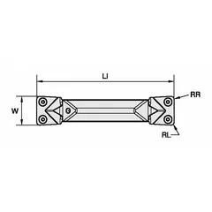 Indexable carbide insert for parting and grooving operations in turning applications. Used to cut off workpieces and create grooves in metalworking processes.
