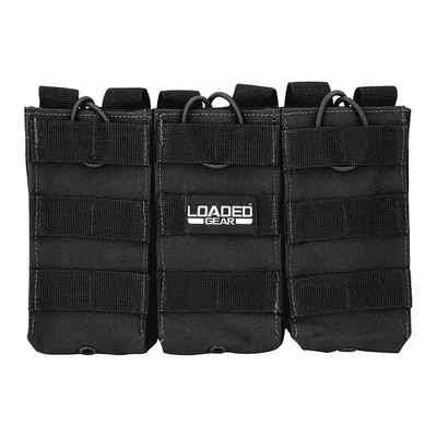 BARSKA Magazine Pouch, Black Nylon, 9 3/4 x 6 1/2 in, Strap Closure - Duty Equipment Pouches