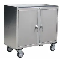 JAMCO Mobile Cabinet Workbench: 37 in x 21 in, Steel, 1,200 lb Overall Load Capacity, Silver, Steel (MPN YZ136U500)