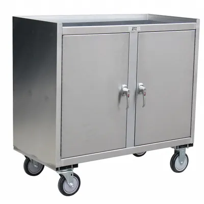 JAMCO Mobile Cabinet Workbench: 37 in x 21 in, Steel, 1,200 lb Overall Load Capacity - Mobile Cabinet Benches with Shelves