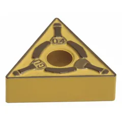 Triangle (T) indexable turning insert with two size designations: TNMG331EGU and TNMG160404NGU. Used for general turning, facing, and profiling operations on metal workpieces. The triangular shape provides three cutting edges for cost-effective machining.