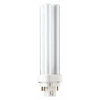 PHILIPS Compact Fluorescent Bulb: 4-Pin (G24q-2), PL-C, Fluorescent, 2700K - CFL Double Twin-Tube Plug-In Lamps