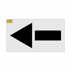 This stencil is used for marking directional flow, safety egress, or material-handling paths on floors, walls, or equipment in industrial facilities. It features a straight arrow design with overall dimensions of 21 in width and 42 in height, and a thickness of 0.062 in.