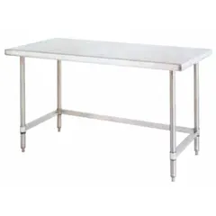This fixed-height lab table features a stainless steel countertop with an overall width of 36 inches, length of 8 feet, and height of 34 inches. It supports up to 1,000 lb loads, suitable for use in laboratories, cleanrooms, and industrial settings for tasks such as equipment placement, testing, and assembly.
