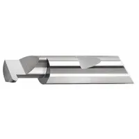 This right-hand grooving tool features a 0.2500 in shank diameter and 2.000 in overall length. It is designed for precision grooving, parting, and slotting operations in metalworking applications