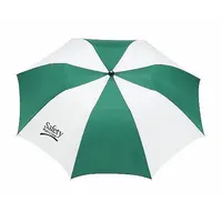 QUALITY RESOURCE GROUP Umbrella: 42 in Arc Lg, Green/White, 42 in Open Dia, Polyester, Auto Open (MPN 9WTC10)