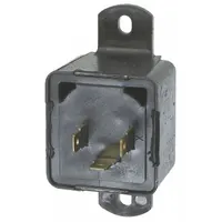Variable flasher relay for 12V DC automotive systems. Features 3 terminals and a 25 A current rating. Delivers a variable flash rate per minute for turn signal and hazard light applications in cars