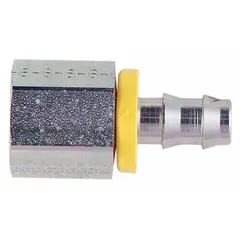Brass barbed hydraulic hose fitting for -8 dash size hoses with 1/2 in I.D. Features a Hose Barb x NPTF connection, male x female gender. Used to connect hydraulic hoses to NPTF threaded ports in fluid conveyance systems.