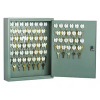 Key Cabinet: 70 Key Capacity, Steel, Gray, 17 1/4 in Ht, 14 in Wd, 3 1/4 in Dp, Wall Mount (MPN 7125-00-132-8973)