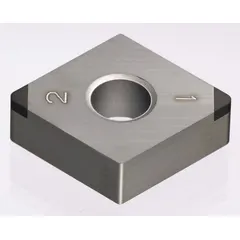 Diamond indexable turning insert for precision turning on CNC lathes and machining centers. Designed for high-accuracy surface finishes on non-ferrous materials, composites, and hardened steels. Available in models 2NU-CNGA431WH and 2NU-CNGA120404WH.