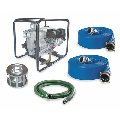 Dayton Engine Driven Pump: 7 1/10 hp, 3 in NPSM, 3 in NPSM, 324 gpm Flow Rate @ 20 Ft. of Head - Emergency-Response Engine-Driven Trash Pump Kits