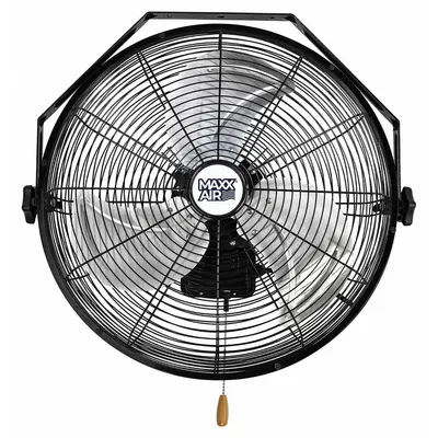 MAXX AIR Mounted Fan: 18 in Blade Dia, 120V, 1/5 hp Motor HP, Wall Mount, Non-Oscillating - Standard Industrial Wall-Mount Fans