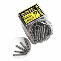 Power Bit, #2 Phillips (PH2), Standard Hex Shank, S2 Steel, 250-Pack