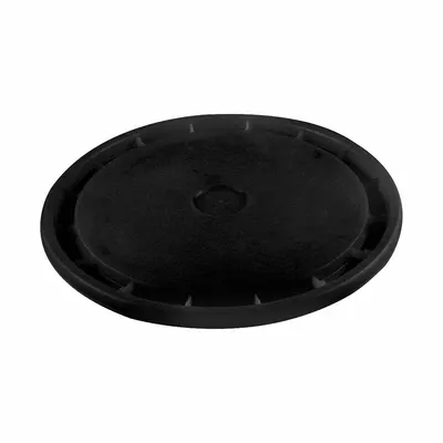 OEM Lid: Snap-On, 12 1/8 in Overall Dia, Black, Plastic - Easy-Off Gasket-Free Lids