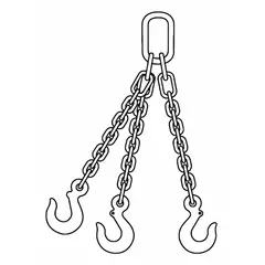 APPROVED VENDOR Grade-80 Triple-Leg Chain Sling, 3/8 in Chain, 5 ft Length