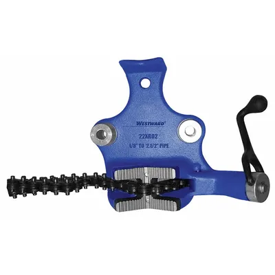 WESTWARD Bench Chain Vise: 0.13 in – 2.5 in Pipe Size Range, 3 1/2 in Max Ht, 2 1/2 in Min Ht - Bench Chain Vises