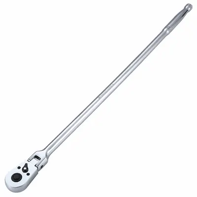 WESTWARD Hand Ratchet: Pear, Reversible, 25 in Overall Lg, Chrome - Flex-Head Ratchets