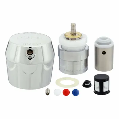 CHICAGO FAUCETS Handle: Chicago Faucets, Knob Handle, Use with Hot/Cold/Tempered Water Temp - Metering Faucet Handles