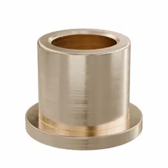 This flanged sleeve bearing is made from SAE 841 bronze, a self-lubricating material suitable for rotating or oscillating applications. It has a 14 mm bore, 20 mm outer diameter, and 20 mm length, with an operating temperature range of -35°F to 300°F. Sold in a pack of 10.