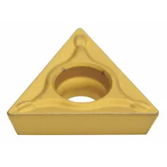 Triangle (T) indexable turning insert for general turning, facing, and profiling operations. Suitable for medium to high-speed machining of steel and cast iron in CNC lathes.
