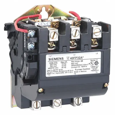 Siemens Magnetic Contactor: Non-Reversing, 3 Poles, NEMA Size 2, 45 A - Non-Reversing NEMA Contactors
