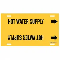 Pipe Marker: Hot Water Supply, Yellow, Black, Fits 6 to 7 7/8 in Pipe O.D., 1 Pipe Markers (MPN 4082-F)