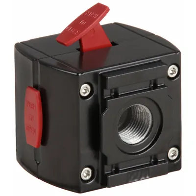 ARO Air Line Lockout Valve: 3/8 in NPT, 3/8 in NPT Outlet Size, 250 psi Max Op Pressure - ARO Compressed Air Line Lockout Valves for FRLs