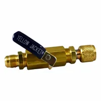 YELLOW JACKET Ball Valve: 8 1/2 in Lg, Input 1/2 in Male SAE, Output 1/2 in Male SAE (MPN 93848)