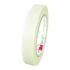 Fiberglass cloth electrical tape with rubber adhesive, rated for 600 V. Provides abrasion resistance for insulating and protecting electrical connections in demanding environments. Suitable for coil winding, motor leads, and cable splicing.