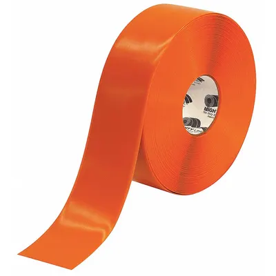 MIGHTY LINE Floor Marking Tape: Extra-Durable, Solid, Orange, 3 in x 100 ft, 50 mil Tape Thick - Extra-Durable Floor Marking Tape