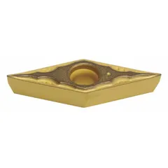 Diamond indexable turning insert for precision turning operations on non-ferrous materials, composites, and abrasive workpieces. Provides wear resistance and surface finish in high-speed machining applications.