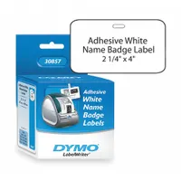DYMO Printer Label: 2 1/4 in Label Wd, 4 in Label Ht, White, 1 in Core Dia., 250 Labels per Roll (MPN 30857)