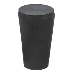 APPROVED VENDOR SBR Rubber Stopper, Size 0, Black, 10 mm Bottom Dia, 15 mm Top Dia, 25 mm Overall Ht, ASTM D2000