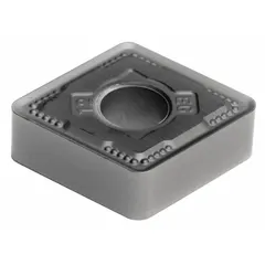 Diamond indexable turning insert for precision machining of non-ferrous materials. Used in turning, facing, and boring operations. Geometry type CNMG.