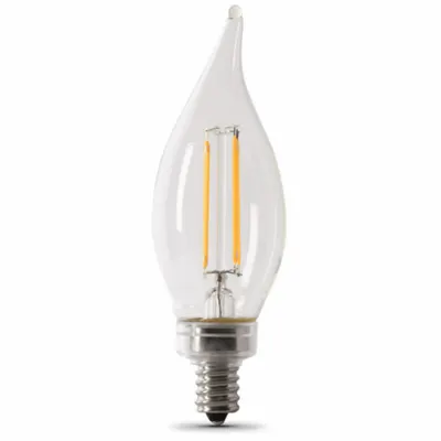 FEIT ELECTRIC Compact LED Bulb: Candelabra Screw (E12), LED, (BA) Bullet Angled, BA10 - Candelabra Screw Base (E12) Lamps