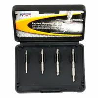ALDEN Screw Extractor Set: 4 Pc, Double End Extractor Bit, Size #1/#2/#3/#4, #5 to 1/4 in Capacity (MPN 4507P)