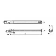 This indexable boring bar is designed for precision internal machining operations such as boring, facing, and contouring. It accommodates indexable inserts for efficient material removal in metalworking applications where tight tolerances and surface finish are required.