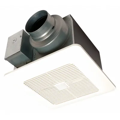 PANASONIC Bathroom Fan: Ceiling, 50 cfm_80 cfm_110 cfm Max, 0.3 sones, Humidity/Occupancy Sensor - Standard Bathroom Exhaust Fans