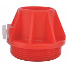 This bung adapter connects hoses or fittings to the bung opening of drums or tanks. It is compatible with manufacturer model number 2RUK1. Used in industrial fluid handling applications for safe transfer of liquids or gases.