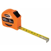 KESON Tape Measure: Nonmagnetic Single Hook Tip, 10 ft / 3 m, Plastic, High-Visibility Orange (MPN PGT18M10V)