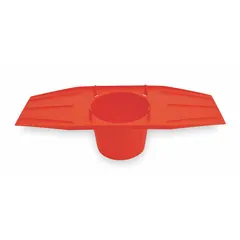 This 3M firestop collar is rated for 3 hours and designed for use with plastic pipes passing through fluted deck assemblies. It measures 14.5 inches in overall length, 4.5 inches in width, and 4 inches in height. The collar helps maintain fire integrity and prevent smoke spread in fire-rated floor constructions.