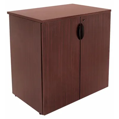 REGENCY Stackable Storage Cabinet: Mahogany, Laminate/PVC, 35 in Overall Ht - Desk Height Storage Cabinets