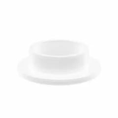 This flanged sleeve bearing is made from acetal plastic for wet environments. It has a 1/2 in bore, 5/8 in OD, and 1/4 in overall length. The white bearing operates without lubrication and is supplied in a 10-pack. Typical applications include pumps, conveyors, and food processing equipment.