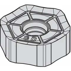 WIDIA HNGJ hexagon milling inserts feature six cutting edges for high-feed face and slot milling. Designed for use in steel, stainless steel, and cast iron, they are suitable for general engineering, automotive, and heavy equipment manufacturing applications.