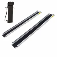 Wheelchair Track Ramp: Wheelchair Ramp, Silver, 5 ft Retracted Lg, ADA, 2/3 ft Usable Wd, Aluminum (MPN TWR-V2-3-5-Kit)