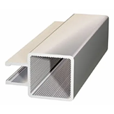 FAZTEK Double-Flanged Square Tube Profile: 1 in x 1 in, 4 ft Lg, 1 Open Slots - Double-Flanged Square Profile
