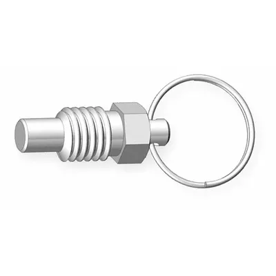 INNOVATIVE COMPONENTS Spring Plunger: Steel, 1/2"-13 Thread - Nonlocking Pull-Ring Retractable Spring Plungers